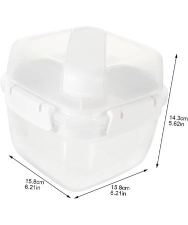 HOLIDYOYO Box Box Lunchbox Bento Container Lunch Boxes Lunch Holder White Compartment Box Pp Double Layer 15.8X15.8X14.3CM 10TUI4923B White 15.8X15.8X14.3CM - Buy Online on GoSupps.com