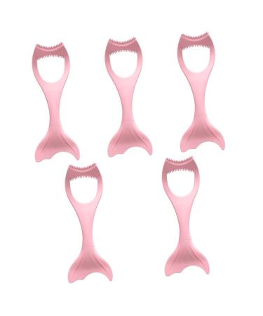 Healeved 5pcs Eyeliner Auxiliary Artifact Makeup Stuff Lash Comb Eyelash Curler Miss Pink Smooth 15X4.5CMx5pcs Pinkx5pcs