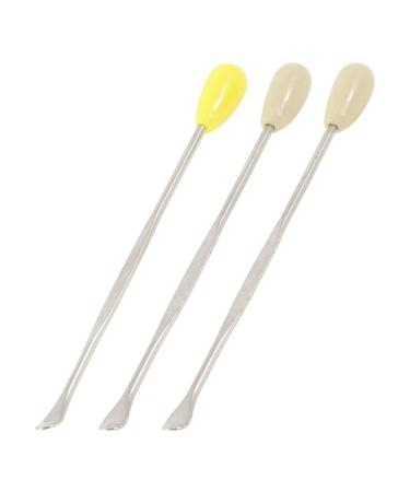 Qtqgoitem Yellow Beige Silver Tone Metal Ear Wax Removers Ears Cleaner Tool Set 3 Pcs (Model: fbb 6a5 325 8f8 4f5)