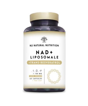 NAD+ Trans Resveratrol 1100 mg. Formule Liposomale avec Nicotinamide Riboside Niacine et Vitamine E. Boost M tabolisme Anti- ge et R paration Cellulaire. N2 Natural Nutrition