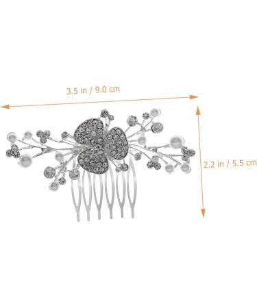 DOITOOL Rhinestone Five-tooth Hair Comb Bride Hair Accessories Wedding Hair Comb Clip Wedding Headpiece for Bride Tiara Pearl Hair Accessories Hair Piece Rhinestones Alloy - Buy Online on GoSupps.com