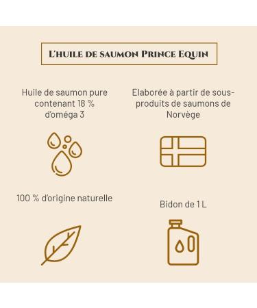 PRINCE EQUIN - Salmon oil - Horse nutritional supplement - 1 L bottle - Horse immunity - Beauty and shine of hair - Cardiovascular health - French brand - Buy Online on GoSupps.com