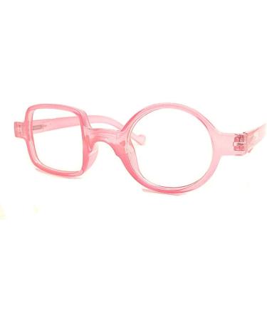 GEMSeven Retro Leopard Irregular Frame Square Round Reading Glasses for Elderly - Pink +1.5 | Stylish & Comfortable eyewear for Better Vision - Buy Online on GoSupps.com