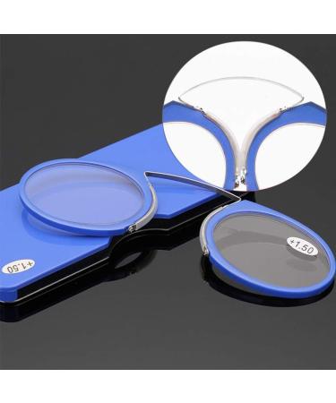 Unisex Reading Glasses +1.0 - Compact Mini Nose Clip Vision Aid Non-Slip - Always at Hand (Blue) - International Shipping Available - Buy Online on GoSupps.com