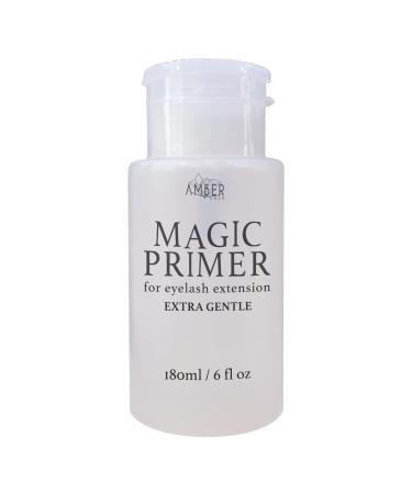 Amber Lash Magic Primer (6.0 fl.oz/180ml) Super Gentle Eyelash Extension Primer to Increases Adhesive Strength and Bonding Retention on Natural Lashes  Remove Makeup Residue  Oil  and dust from lashes