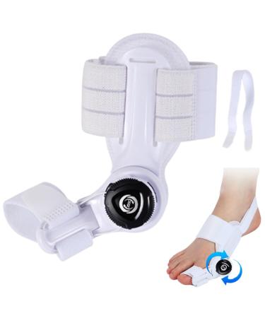 Bunion Corrector for Women Men Big Toe Adjustable Knob Dual Orthotic Separator with Non-Slip Heel Strap and Soft Silicone Pads for Both Right and Left Feet (Color : White Black Buckle)