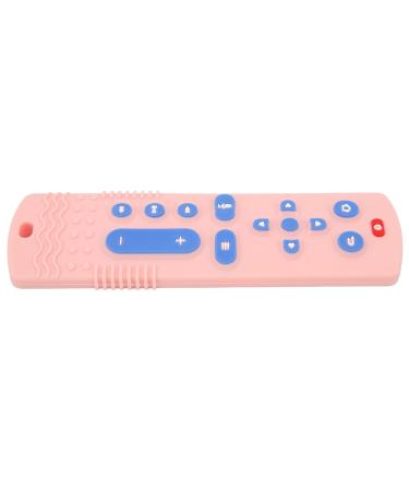 Silicone Teether Baby Teething Toy - Soft TV Remote Control Shape with Rich Color Textured Buttons in Pink - Buy Online on GoSupps.com