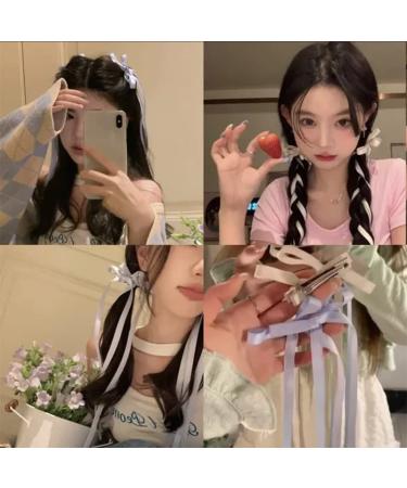 2PCS Velvet Bow Hair Clips for Women - Barrette Snap Hair Accessories in Blue, Pink, Off-White - Gift for Teen Girls - Buy Online on GoSupps.com