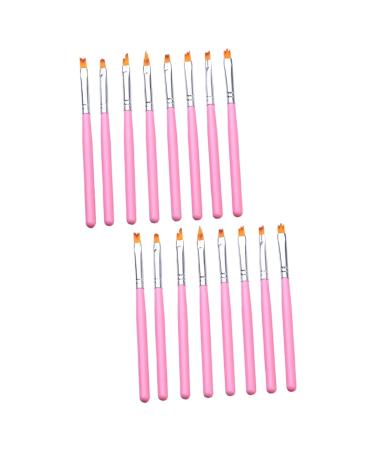 minkissy 2 Sets Detail Drawing Brush Builder Gel for Nails Nail Painting Brush UV Gel Nail Brush Gel Builder for Nails Nail Painting Pen Nail Art Tips Builder Manicure Pink Nail Pen