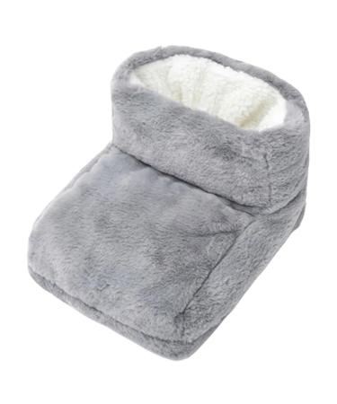 Starnearby foot warmer electrical heating ceiling feet fluffy soft washable adjustable temperature overheating protection Foot warmers for all shoe sizes foot care foot warm for home (gray)