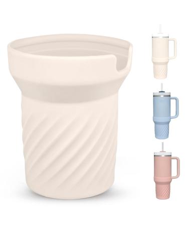 Apritsce silicone covers for Stanley Cup protective cover for water bottle silicone protective cover for Stanley Quencher Adventure 40oz water bottle floor silicone cover for Stanley beige