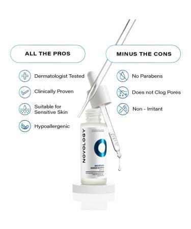 N.ovology Moisture Barrier Booster Serum with Hyaluronic Acid Pro-Vitamin B5 & Pentavitin for 48 hours of Hydration | For Dry skin Sensitive Skin | Non-Sticky | 28ml - Buy Online on GoSupps.com