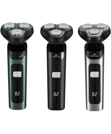 Tovmekdjn Electric Shaver LCD Digital Display Three- Floating Rechargeable Smart Waterproof Shaver Type-C Charge Silver - Buy Online on GoSupps.com