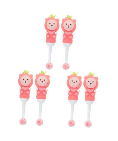 Ipetboom 6 STK children's toothbrush with soft bristle travel toothbrush. Beautiful children's toothbrush teeth cute bear children's toothbrush children's toothbrushes Sch ttgut Reisen Kieselgel Rosa
