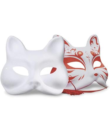 ULTNICE 15pcs White Blank Paper Mache Cat Masks for DIY Cosplay and Masquerade Parties - Buy Online on GoSupps.com
