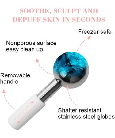 Stainless Steel Ice Wave Beauty Ball - Cold Compress Face & Eye Massage - Crystal Energy Silver (1 Pc) - Buy Online on GoSupps.com