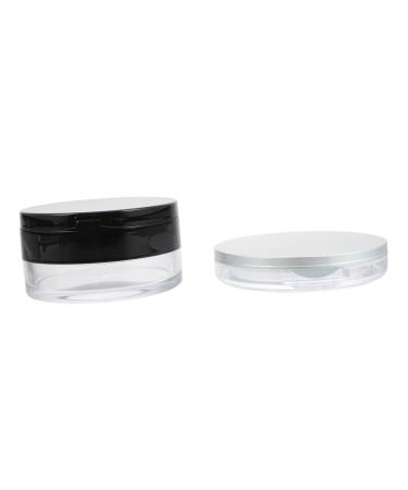 Housoutil 2 Sets Cases Mirror Makeup Powder Empty Containers Cushions Loose Cosmetic Compact Case Puffs Puff