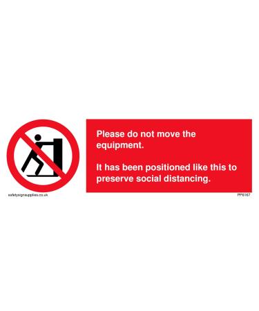 Viking Signs of five - Please do not move the equipment For use in Gyms and other facilities where preserving social d.