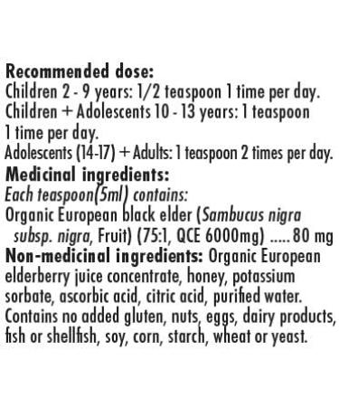 Organic Black Elderberry Syrup (Sambucus Nigra) For Kids & Adults. 60 Servings. 300ml. - Buy Online on GoSupps.com