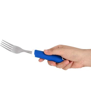 Special Supplies Adaptive Utensils Set - Non-Weighted, Non-Slip Handles for Hand Tremors, Arthritis, Parkinson's or Elderly Use - Stainless Steel Cutlery Set - Blue - Buy Online on GoSupps.com