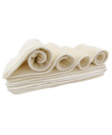 10 Pack Bamboo Cloth Diaper Inserts - 4 Layers - Reusable and Absorbent - 13" x 5" Perfect for Any Diaper - Nora's Nursery Bamboo Inserts - Buy Online on GoSupps.com