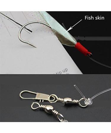 OriGlam 6pcs Luminous Fishing Rigs with Real Fish Skin, Glow Beads, and High Carbon Hooks - Ideal for Freshwater and Saltwater Fishing - Buy Online on GoSupps.com
