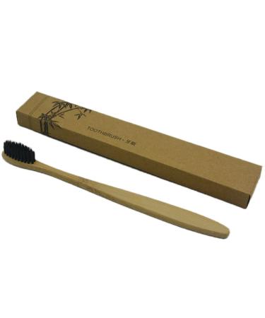 Demarkt wooden toothbrush made of bamboo wood bpa free bamboo wood toothbrush toothbrush with bamboo charcoal for healthy and white teeth black