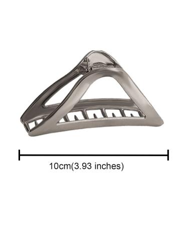 Silver Triangle Hair Claw Clip for Women and Girls - Non-Slip Medium Metal Hair Clamp for Thick Hair - Stylish Hair Accessory - Buy Online on GoSupps.com