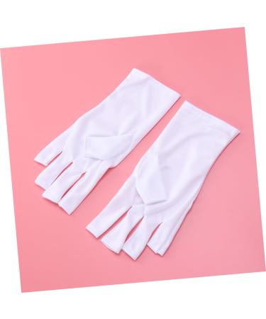 SOESFOUFU 1 Pair Manicure Glove Chinese Wooden Pillow Cotton Glove Anti Uv Glove Half-Finger Gloves Nail Silicone Ear Display Uv Shield Glove Sun Protection White - Buy Online on GoSupps.com