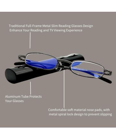 Miyui Japan Blue Light Blocking Reading Glasses for Women & Men - Slim Lightweight 3.5x Tube Readers - Buy Online on GoSupps.com