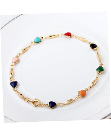 SOIMISS 3pcs Colorful Bracelet Festival Gift Heart Shape Bracelet Slap Bracelet Women Wrist Chain Bracelet for Women Birthday Gifts Adjustable Bracelet Bracelets Women Bracelet Zircon - Buy Online on GoSupps.com