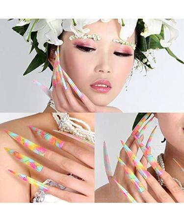 MWoot 120 Extra Long Stiletto False Nail Tips - Sharp End DIY Fingernails 12 Sizes Clear - Perfect for Nail Studios - Buy Online on GoSupps.com
