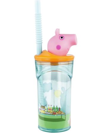 Peppa Pig Drinking Cup with Straw & 3D Figure - 360ml BPA-Free Kids' Cup for Boys & Girls - Buy Online on GoSupps.com