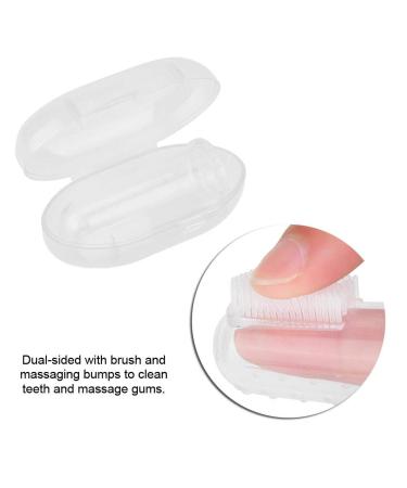 Baby Fingers Toothbrush - Transparent Silicone Tooth Cleaner for Toddlers | Food-Grade Oral Care Brush with Storage Case (White) - Buy Online on GoSupps.com