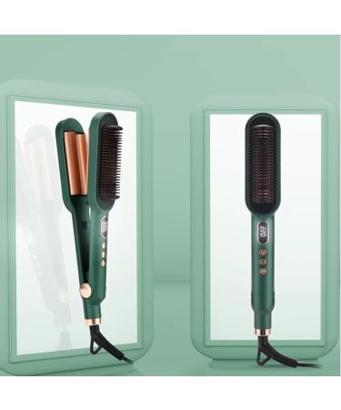 2-in-1 Hair Straightener LED Digital Display Multifunctional Hair straightening Comb Wavy Curling Iron Splint