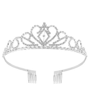 NODG Silver Tiaras for Girls Crystal Tiaras and Crowns for Women Girls Princess Elegant Crowns with Combs Women's Headbands Bridal Wedding Prom Birthday Party Headbands for Women