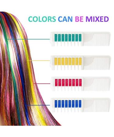 8-Piece Temporary Hair Color Chalk Comb Set for Kids | Instant Hair Dye for Parties & Cosplay - Includes Gloves & Scarf - Buy Online on GoSupps.com