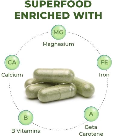 Saptamved Natural Spirulina Capsules 2000mg (120 Capsules) - Plant-Based Superfood Supplement for Men and Women | Rich in Protein Vitamins & Antioxidants | Supports Immune System and Overall Wellness - Buy Online on GoSupps.com