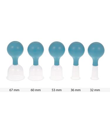 Set of 5 Light Blue Plastic Cupping Glasses - All Sizes | International Shipping - Buy Online on GoSupps.com