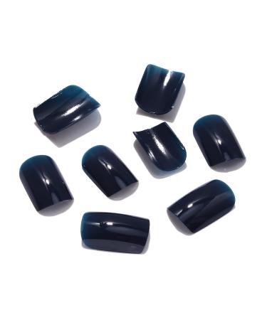 Brishow Short Press On Ballerina Nails - 24 Pure Color Acrylic False Nails for Women & Girls (Cyan) - International Shipping Available - Buy Online on GoSupps.com