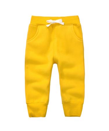 CuteOn Unisex Kids Elastic Waist Cotton Warm Trousers Baby Pants Bottoms 1-5Years 3 Years Yellow