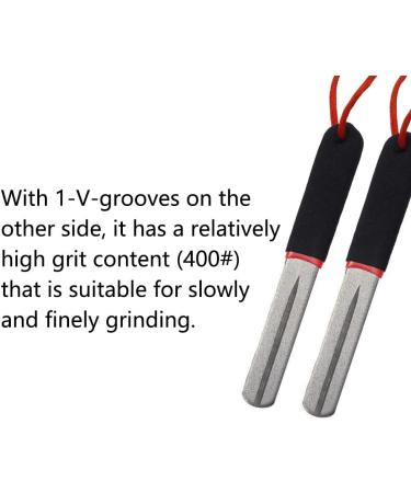 Portable Double-Sided Fish Hook Sharpener - Grindstone Tool for Outdoor Fishing - Red Handle and Hanging Design - Buy Online on GoSupps.com