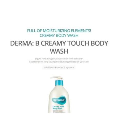 Derma B Creamy Touch Body Wash - Intensive Nourishing Cleanser with Shea Butter & Grape Seed Oil - Long-Lasting Moisturizing Formula - Relaxing Scent - 13.5 Fl Oz - Buy Online on GoSupps.com