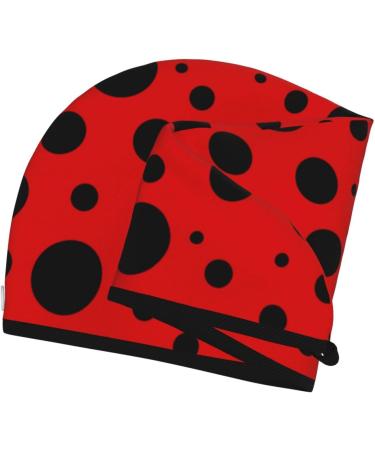 Ladybug Pattern Microfiber Hair Towel Wrap - Super Absorbent & Quick Dry for All Hair Types | Coral Velvet Softness - Buy Online on GoSupps.com