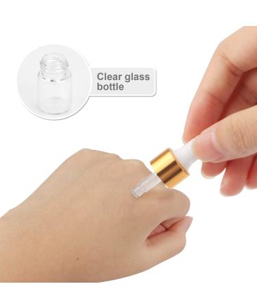 15 Pcs 2ml Clear Glass Dropper Bottles with Gold Cap - Essential Oil Vials for Travel - Refillable DIY Cosmetic Sample Containers - Buy Online on GoSupps.com