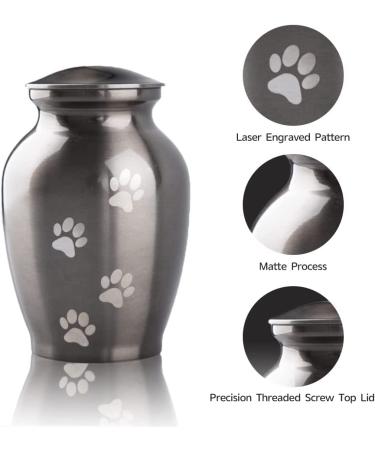 PCS Memorial Pet Cremation Urn for Dogs and Cats Ashes - Engraved Paws - Silver Vertical Design - Small (0-45lbs) - Buy Online on GoSupps.com