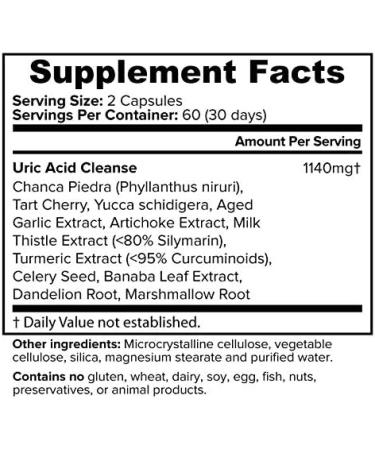 Inflamazol Uric Acid Cleanse & Joint Support - 120 Vegetarian Capsules - Buy Online on GoSupps.com
