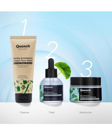 Quench 92% Snail Mucin Collagen Boost Moisturizer with Niacinamide & Hyaluronic Acid | 48 Hours Hydration | Formulated & Made in Korea | Makes Skin Dewy Soft & Plump | Fades Dark Spots (50ml) - Buy Online on GoSupps.com