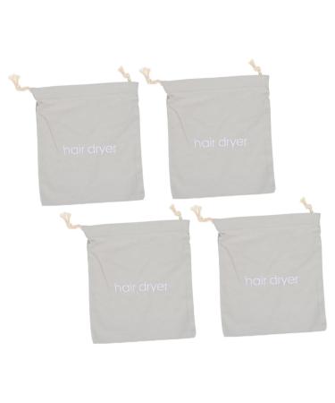 FRCOLOR 4pcs Hair Dryer Storage Bag Storage Bags Travel Tote Bags Canvas Cosmetic Bags Travel Bag Universal 33x30cm Light Grey