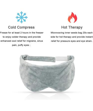 Weighted Eye Sleeping Mask with Hot Cold Therapy Pack - Universal Size Adjustable for Migraine, Dry Eyes, Sinus Pain - Removable Heatable and Freezable Pack for Stress Relief - Buy Online on GoSupps.com